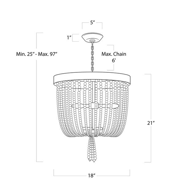 Milos Chandelier Line Drawing